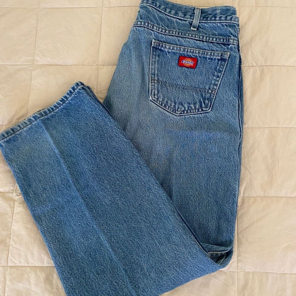 Mens Dickies Jeans Blue Denim Work 42x32 Relax Fit
